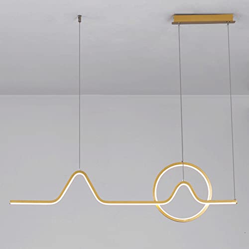 Chandelier moderne long strip doré pour illuminer vos dîners