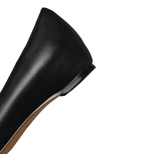 TinaCus Handmade Women's Genuine Leather Pointed Toe Petal Bowtie Ballet Flat Shoes3