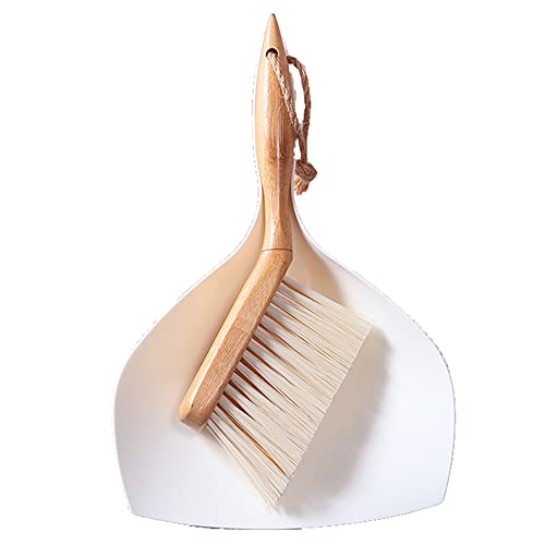 Pelle Et Balayette En Bambou FIVE SIMPLY SMART - Design Wood&Clean - Longueur Totale 29 Cm - Coloris Beige