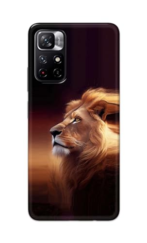 Image of PRINTFIDAA Printed Hard Back Cover Case for Mi Redmi Note 11T 5G | Mi Redmi Note 11S 5G | Mi Poco M4 Pro 5G Back Cover (Danger Lion) -112