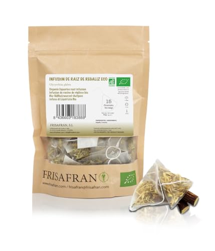FRISAFRAN | Regaliz de palo Infusión Piramide ★ 15Uds | 30g | te regaliz | Ecológico | paloduz | regaliz palo infusion | natural | infusiones | Directamente del productor | cultivado en Navarra