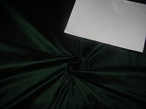 Tissu Dupioni en soie au mètre vert foncé 111,8 cm flammé couture rideaux MM57
