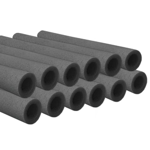 Baunsal® Schaumstoffrohre 12 x Ø 25/48 mm x 92 cm schwarz für Netzstangen des Trampolin Schaumstoffrohre Trampolin Stangenschutz Trampolin Schaumstoffrohre Schaumstoffrohr Trampolin Schaumstoff