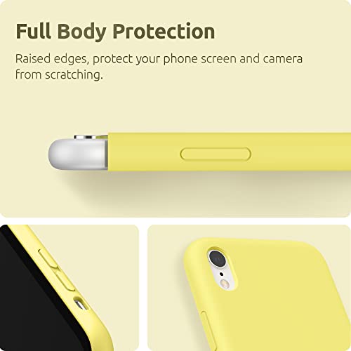 Surphy Silicone Case Compatible With Iphone Xr Case, Soft Liquid Silicone Shockproof Phone Case (With Microfiber Lining) Compatible With Iphone Xr (2018) 6.1 Inches (Yellow) #TOP3
