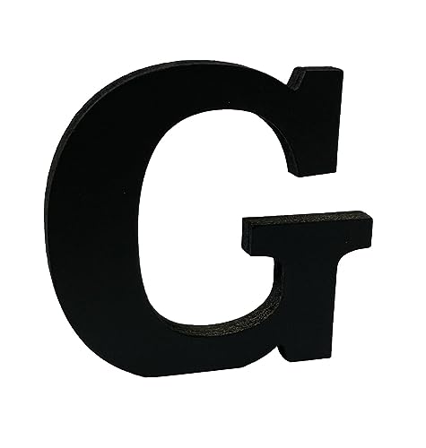 Black Wooden MDF Letter G - Size 30cm Tall - Free Standing Wooden Letters for Arts & Crafts Personalized Name Decor