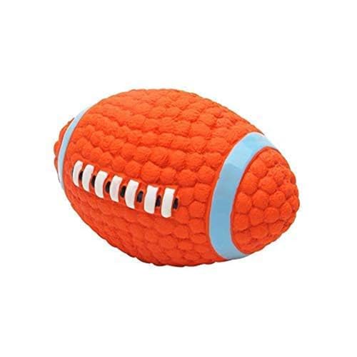 Image of Play Ball for Dogs and Pets |Durable Natural Rubber Squeaky Rugby Dog Toy Baseball|Chewing and Teething Toy for Dogs and Puppies (Orange)