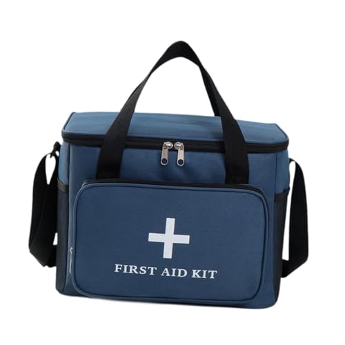 FashionCha Bolsa Botiquín Vacía Estuche Bolsa Emergencia Portátil con Compartimientos Tela Oxford Adecuada para Actividades Al Aire Libre Ofic, Azul