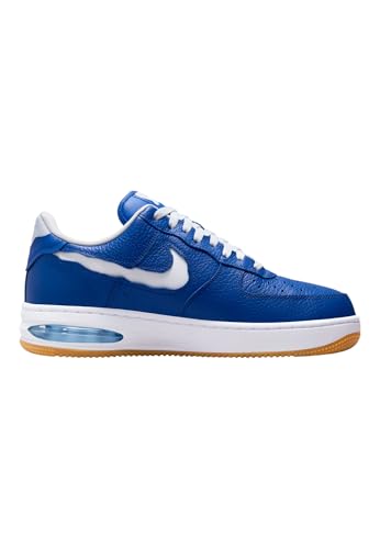 Nike Men's Air Force 1 Low EvoSneaker, Tm Royal White Aquarius Blue Gum Yellow, 7.5 UK