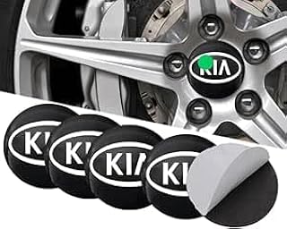 3D Car Wheel Hub Hub Cover Kit - 4 Pieces Paste 56mm - Compatible with Kia Black