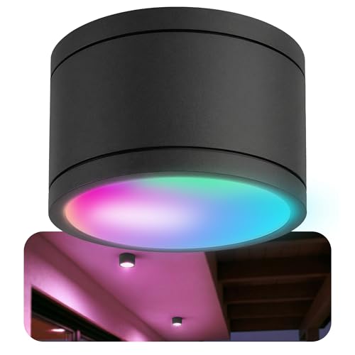SSC-LUXon CELI-WX Badezimmer Lampe Smart Home Deckenspot kompatibel mit Alexa, Siri & Google - WLAN RGB LED Downlight anthrazit