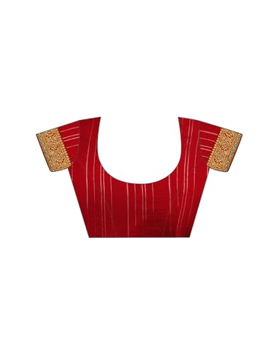 Image of Satrani Women's Georgette Embroidery & Stone Work Saree with Unstitched Blouse Piece