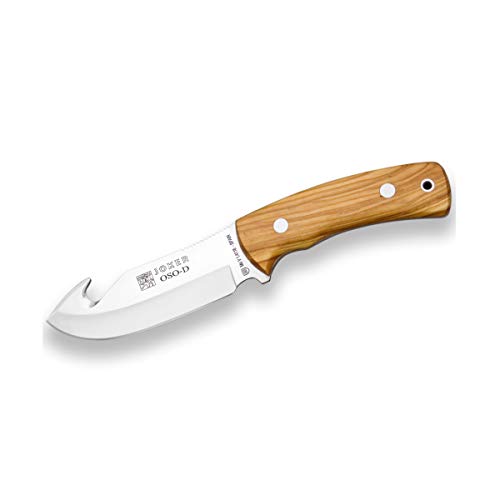 Joker Skinning Knife OSO-D CO56 MOVA Blade 4.72 inches, with Olive Wood Handle, Leather Sheath, 210 gr, Fishing Tool, Hunting, Camping and Hiking