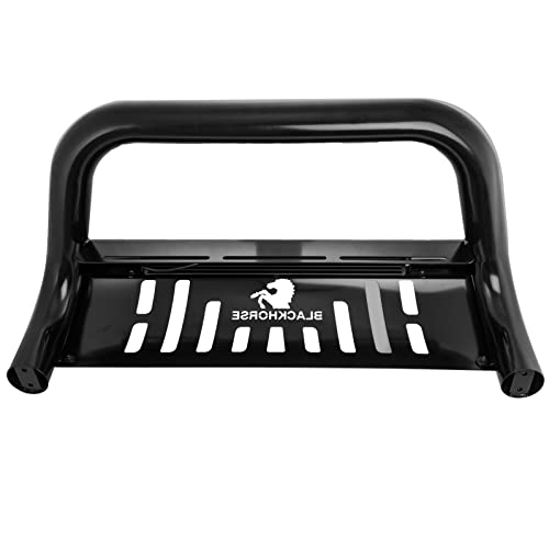 Image of Black Horse Beacon Bull Bar Skid Plate Black Compatible with 2007-2014 Cadillac Escalade ESV|2007-2014 Cadillac Escalade EXT|2007-2013 Chevrolet Avalanche-BE-GMTAB