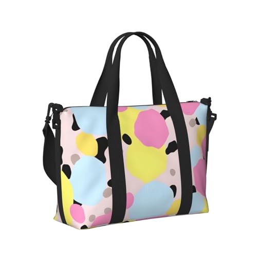 Pink Geometric Travel Bag, Blue Yellow Geometric Weekender Overnight Bag, Shoulder Travel Duffel Bag Carry On Gym Bag for Women Men3