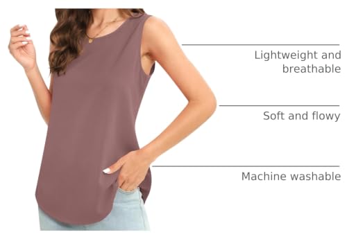 Image of Women's Sleeveless Chiffon Tank Top Business Casual Blouse Tunic Top