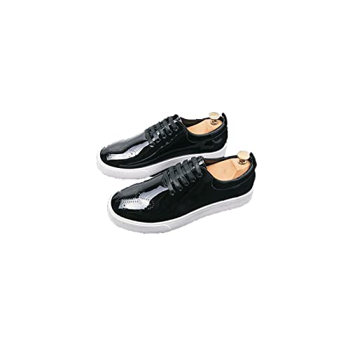 Zapatos de cuero oxford para hombres con diseño floral grabado y cordones