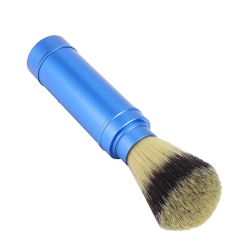 Walfront Shaving Brush, Men Portable Beard Brush Travel Facial Foaming Shaving Brush Grooming Tool Aluminum + Brush Hair Material, Bathroom Supplies