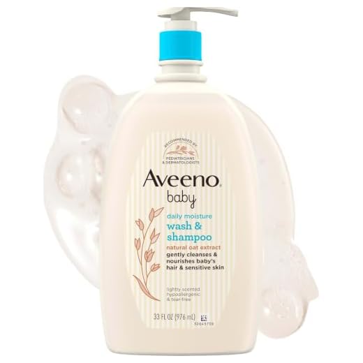 Aveeno Baby Daily Moisture Gentle Bath Wash & Shampoo with Natural Oat Extract, Hypoallergenic, Tear-Free & Paraben-Free Formula For Sensitive Hair & Skin, Lightly Scented, 33 fl. oz