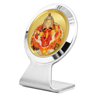 Image of Diviniti 24K Gold Plated Lord Siddhivinayak Ganpati Bappa Car Dashboard Idol Frame | Premium Spiritual Car Accessory for Divine Blessings & Positivity | Luxury Devotional Gift for Car, Office & Home |