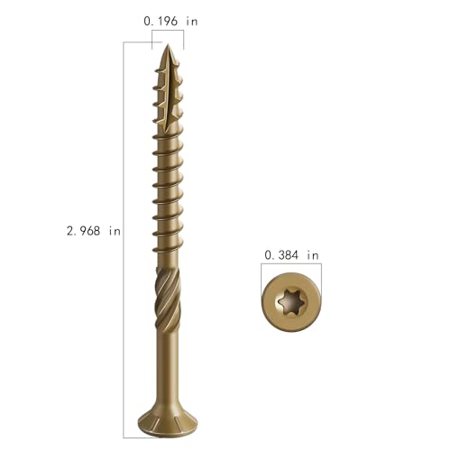 Wensilon MULUOSI06 #10 * 3 Inch Deck Screws, (137Pcs)2 Lbs.Exterior Wood Screws thumb #1