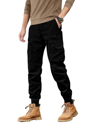 Image of Leriya Fashion Men's Cargo Pants with Pockets | Cotton Joggers for Men | 6 Pocket Jeans Pant | Casual Trousers for Men | Comfortable Casual Workwear Joggers