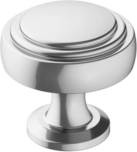 Image of Amerock 1-1 /4 inch Round Winsome Polished Chrome Cabinet Knob | Durable Zinc drawer knob and cabinet hardware, ideal for kitchen cabinets, bathroom vanities, dressers, and furniture
