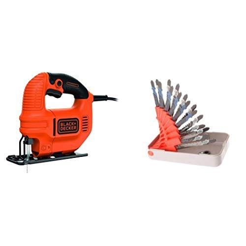 BLACK+DECKER KS501-QS - Sierra de calar 400 W + Black+Decker X28160-XJ - Piranha Multiusos De Madera T Jigsaw Hoja Caña