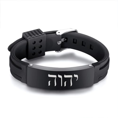 Pulsera Ajustable de Silicona con Símbolo YHWH Hebreo miniatura 2