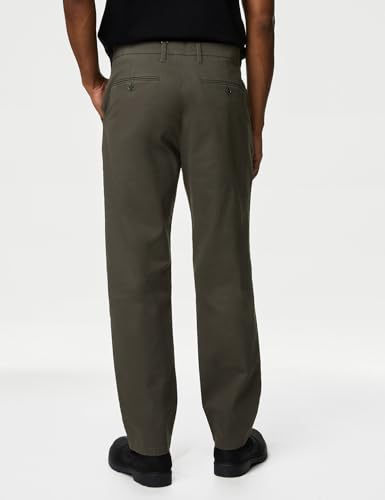 Image of Marks & Spencer Mens Solid Mid Rise Regular Fit Chinos
