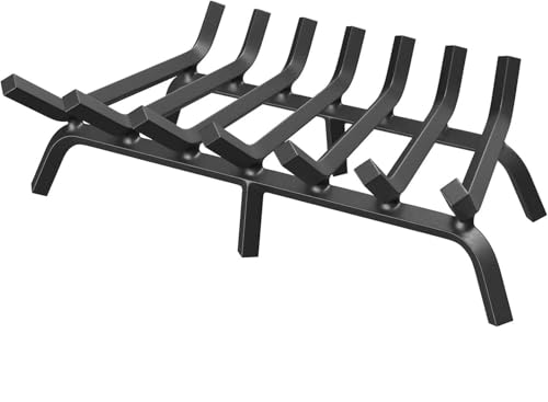 mestyl Fireplace Grate 30 Inch Heavy Duty Wrought Iron Fireplace Log Grate, 4/5' Bar Fire Grates, Firewood Log Burning Rack for Outdoor Wood Stove Pit & Fireplace Log Holder Indoor