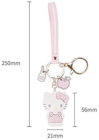 PaPiJoJo Cute Keychain Kawaii Anime Keychain, Hello Kitty, My Melody,Kuromi,Keroppi, Badtz-Maru, Cinnamoroll, Pompompurin