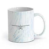 AYUEHBN Vajilla de para Hogar Vuelo de aeronaves, avión, barco （11oz/320ml） una bebida matutina, bodas, cumpleaños, regalos para mujeres, Día del Padre, madres, niñas y niños Azul mármol