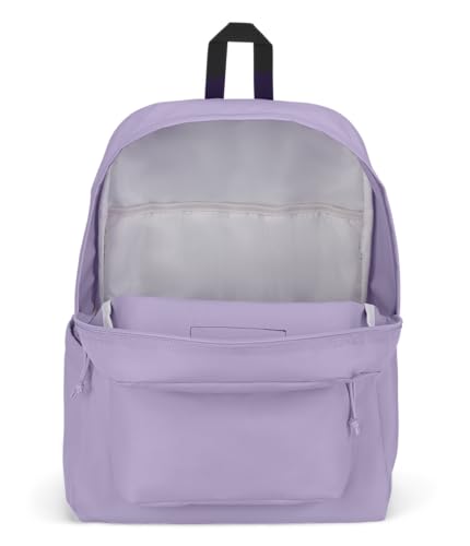 JanSport SuperBreak Plus Backpack with Padded 15-inch Laptop Sleeve and Integrated Bottle Pocket - Spacious and Durable Daypack for Work and Travel - Pastel Lilac