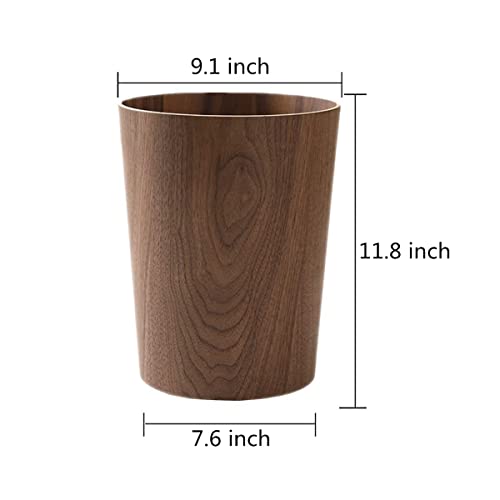 Bisozer BISOZER-LJT 2.3 Gallons Wood Trash Can Wastebasket thumb #3
