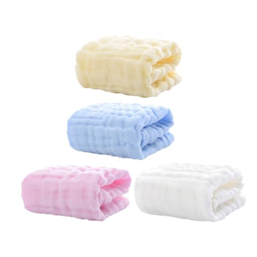 SUPVOX 4 piezas Toallas de Algodón para Niña Suaves y Absorbentes Multifunción Toallitas Faciales Salivares Infantiles para Uso Diario