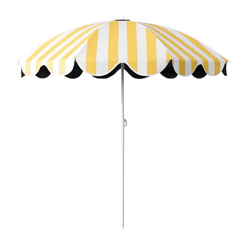WBQYIPD Parasol de plage à rayures de 150 cm, parasol d'extérieur, de jardin, de terrasse, léger et réglable, for balcon, pelouse, piscine