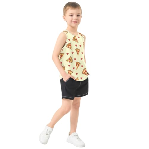 Boys' Tank Top Shirt Pizza Loves Pattern Sleeveless T-Shirts4