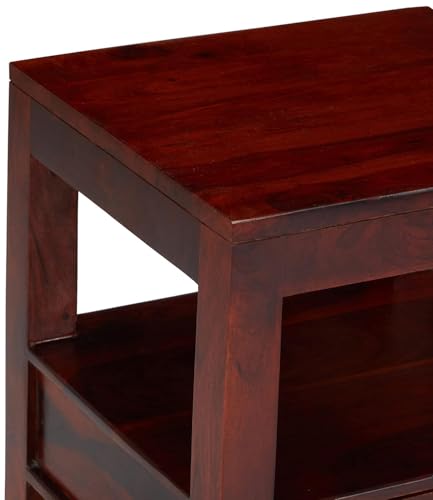 Image of Amazon Brand - Solimo Solid Sheesham Wood Anngin Bedside Table with 1 Drawer and Shelf for Home and Office (Honey Finish)