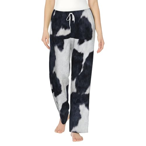Pantalon de pyjama flanelle vache femme, ensemble parfait pour offrir en cadeau de nuit