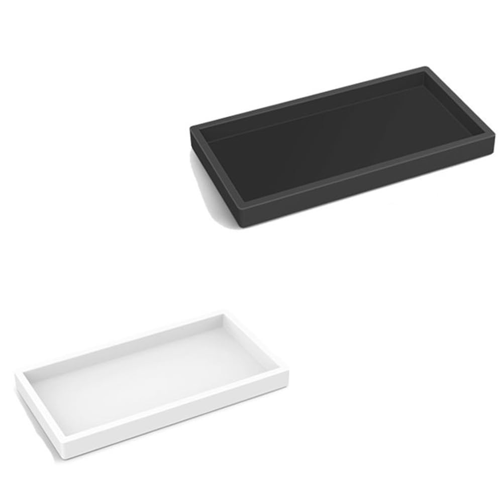CTRLZS Bathroom Counter Tray Advanced Bathroom Sink Tray Shatterproof Rectangular Bathroom Tray Soap Distribution Tray A
