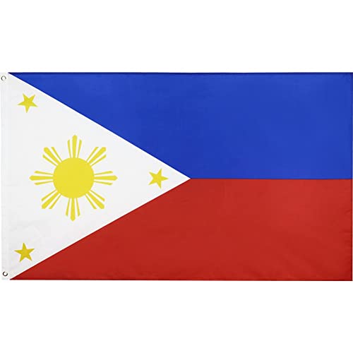 FLAGWIN Philippinen-Flagge – 7,6 X 12,7 Cm, Bestickt, Aus 210D Nylon, Mit Messingösen