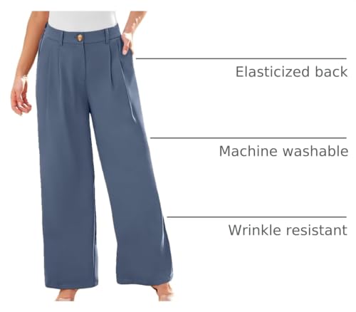 Image of LILLUSORY Womens Wide Leg Dress Work Flowy Pants Business Casual Outfits | 2026 Trousers, Dressy Slacks, High Waisted Palazzo, Professional Office Interview Clothes, Travel Wear