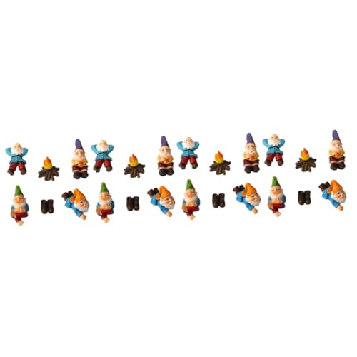 Gnomes de jardin miniatures lot de 4 nains extérieurs pour décoration pot de fleur