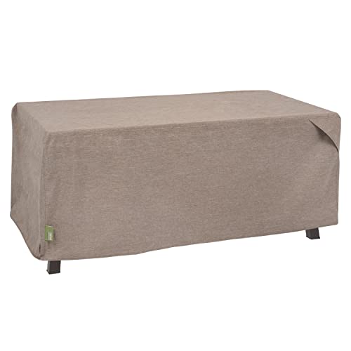 Modern Leisure® Garrison Patio Ottoman/Coffee Table/Fire Pit Cover, Waterproof, 48" L X 25" W X 18" H, Sandstone #TOP27