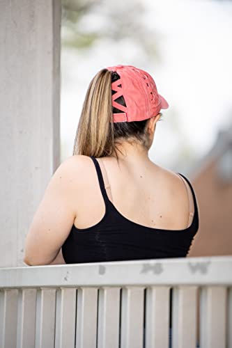 Image of Funky Junque Womens Baseball Cap Dad Hat Ponytail Messy Bun Trucker Ponycap