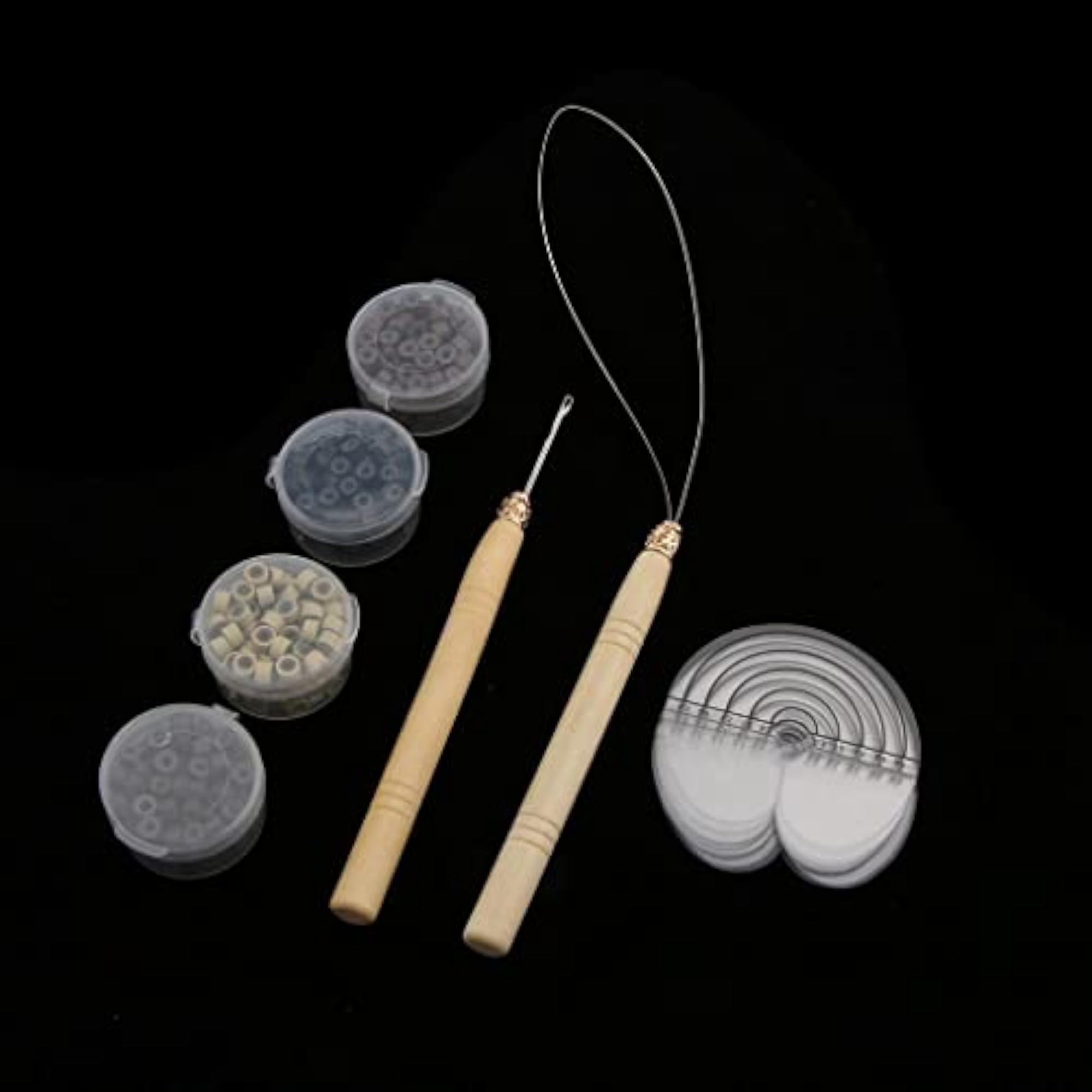 Hair Extension Tools Set Wood Hook Pulling Needle