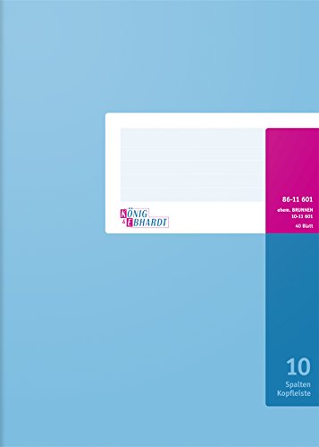 König & Ebhardt 8611601 Geschäftsbuch / Spaltenbuch (A4, mit Kopfleiste 10 Spalten, 32 Zeilen, 80g/m², 40 Blatt Drahtheftung) Cover