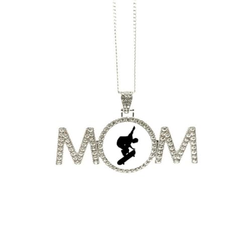 Collier de sport pour skateboarder, pendentif en argent massif pour maman active
