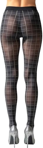 Image of ToBeInStyle Women's Argyle Checkered Diamond Rhombus Net Opaque Sheer Tights Pantyhose