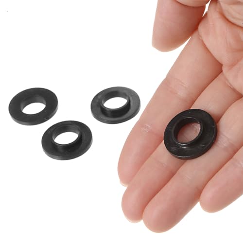Kozelo 4 Stück Nylon-Flanschbuchsen [10,2 mm Bohrung x 12 mm Außendurchmesser x 4 mm Länge] Nylon-Kunststoffbuchsen für Welle, schwarz